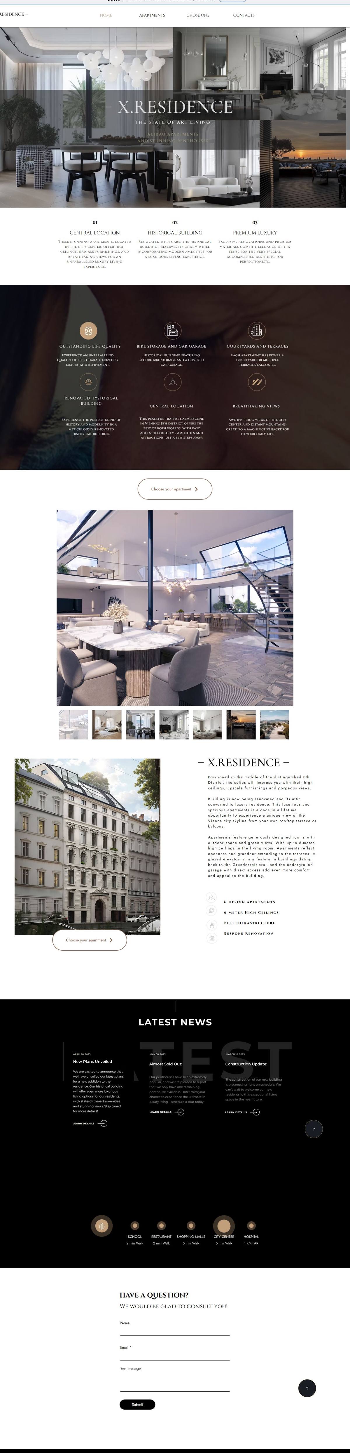 X Residence website